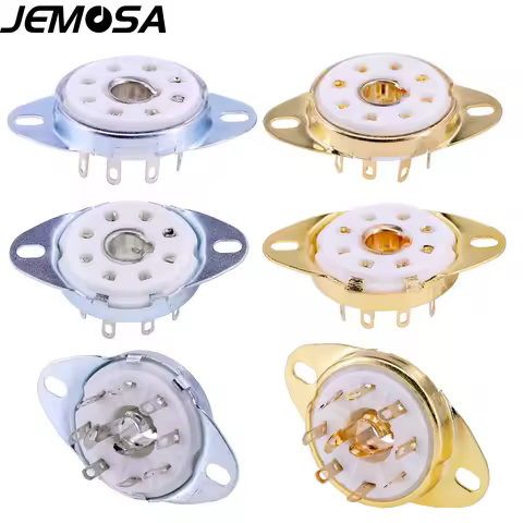 8Pin Ceramic Tube Socket GZC8-Y-8 Chassis Mount 5B254 7N7 4P1S 2J27 EBL21 ECH21 Vacuum Tube Amplifie