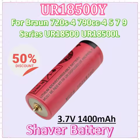 New UR18500Y 3.7V 1400mAh for Braun Shaver Battery 720s-4 790cc-4 5 7 9 Series UR18500 UR18500L Rech