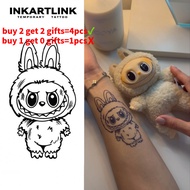 Labubu Magic Tattoo Sticker, Semi-Permanent Waterproof, Lasts 7–15 Days, Minimalist Fake Tattoo