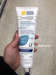 🇦🇺澳洲代購  🛩空運到港 澳洲製造 澳洲 Cancer Council SPF 50+ Face &amp; Body Moisturiser 150mL 補濕型防曬霜 UVA UVB 超輕型 乾爽 適合敏感肌膚 蘆薈精華 維他命E 防水