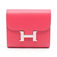 【二手】愛馬仕 (HERMES) Constance Compact 061865CK 玫瑰金小牛皮雙折錢包