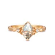 Marquise Blue Topaz Gold/Silver Ring - Symphony