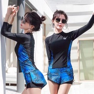 ชุดว่ายน้ำแขนยาวผู้หญิงแฟชั่นระดับไฮเอนด์ป้องกันรังสี UV ชุดว่ายน้ำสองชิ้นไซส์ L-XXLwomen swimsuit 2716