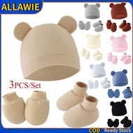 Newborn Hat, Socks, and Mittens Set Infant Scratch Mittens and Footies Warm Cotton Hat Baby Hat Infa