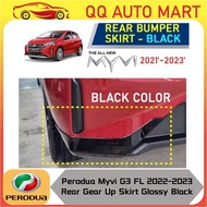 Perodua Myvi G3 FL 2022-2023 Rear Gear Up Skirt Glossy Black