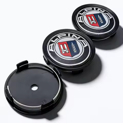4pcs Alpina Logo Emblem Badge Car Wheel Center Caps O.D 75MM 70MM Wheels Hub Cap Rim Hubcaps Dust Co