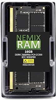 NEMIX RAM 16GB (1X16GB) DDR4 2666MHZ PC4-21300 2Rx8 1.2V CL19 260-PIN ECC Unbuffered SODIMM NAS Memo