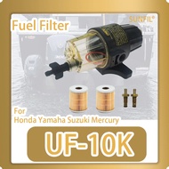 UF-10K Fuel Water Separator UF10K with filter elements and wrench for Outboard Motor Boat Engine Hon
