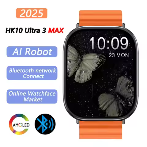 HK10 Ultra 3 MAX Smart Watch Bluetooth Network Connect Amoled Screen 1GB Men Sport Watches AI Robot 