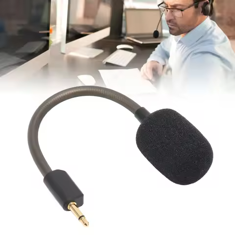Replacement Gaming Headsets Microphone Adjustable Noise Cancelling Mic Boom Detachable with Foam Cov
