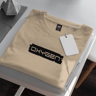 HITAM KATUN Distro T-Shirt Short Sleeve 0xygen Blok Text Black Premium Quality Thick Material T-Shir