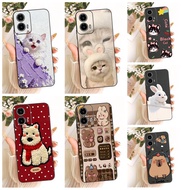 Casing For Motorola Moto G34 Case XT2363-2  XT2363-3 Cute Cartoon Soft Black Silicone Shockproof Pho