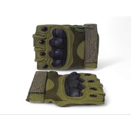 Card Gloves Finger Cut Army Green