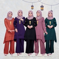 Set Baju Jubah Exclusive Muslimah Sut Umrah Warda Jubah Palazo Bersulam Brpoket Plus Size Comocrepe