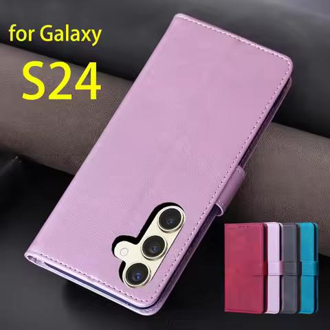 Wallet Flip Cover Pu Leather Case for Samsung Galaxy S24 SM-S921B 6.2" Card Holder Phone Bags Protec