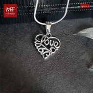 MT จี้เงินแท้ รูปหัวใจ สลักคำว่า Love Solid 925 Sterling Silver Heart Pendant (sp010-2) MT Jewelry มณีธารา