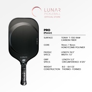 Lunar Pickleball Pro (Power) 14mm16MM ดำ(Black) Toray T-700 Raw Carbon Fiber