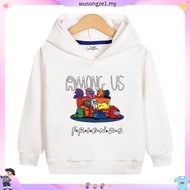 Among Us Cartoon Boys Girls Hooded Sweater Anak Sweater Game for Kids Cosplay Printed Costume