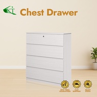 (Siap Pasang) KT Furniture 4 Tier Chest Drawer Cabinet Drawer Storage Cabinet