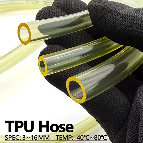 Oil Proof Yellow TPU Fuel Line ID 3mm 4 5 6 8-16mm 50cm-3Meter Anti-Aging Flexible Hose For Garden T