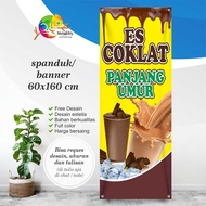 Size 60x160 Cm Spanduk, Banner Es Coklat Panjang Umur