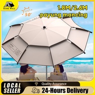 2.6M Payung Mancing Big Fishing Umbrella Adjustable 360° Payung Besar Camping Patio Umbrella Beach S