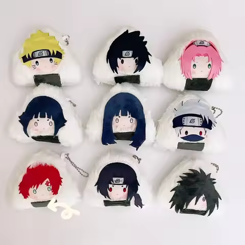 Naruto Gaara 10cm Onigiri Series Plush Keychain Kawaii Haruno Sakura Stuffed Backpack Pendant Sasuke