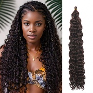 1Pack 20Inch 30Inch Natural Curly Wave Crochet Hair For Women, Natural Black Color Beach Curls Croch