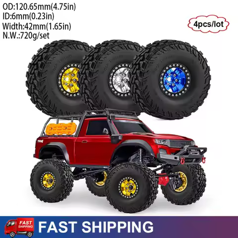 1.9" Aluminium Alloy Beadlock Tires and Wheels For 1/10 Traxxas TRX4 TRX6 SCX10 II III 90046 AXI0300