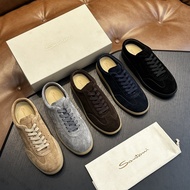 0OH3 Santoni 2025Men's Shoes Leather Sneakers Genuine Leather Casual Slip-On Comfortable Breathable 