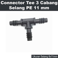 Connector Tee Selang PE 11 mm Konektor Cabang 3 Selang PE 11 mm