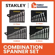 STANLEY 8-17MM 8-19MM 8-24MM 8-32MM 8pcs 9pcs 14pcs Carbon Steel Combination Wrench Spanner Set 8094