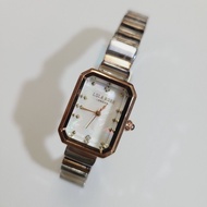 玫瑰金框白色蛋白色母貝紋理裝手錶 White Opal Color Watch