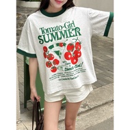 TheGlam GENUINE - Boxy Form T-shirt "TOMATO GIRL SUMMER" UNISEX SUMMER Shirt - TS04-04