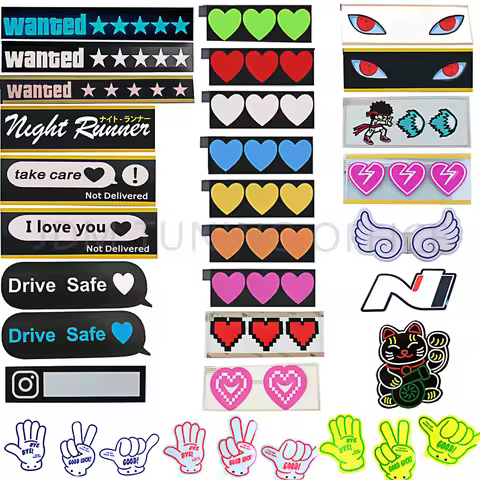 5 Stars Wanted Led Light Drive Safe Night Runner Glow Panel Take Care Emitting Window Sticker Windsh