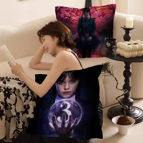 W-WednesdayS A-Addams Office Cushion Pillowcase Car Cushion Cover45X45CM Lumbar Pillowcase Sofa Pill