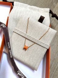 平出 ❤️‍🔥 配貨價 全新 Hermes mini pop H necklace 橙配玫瑰金