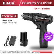 12V HILDA Mesin Bor Baterai Tangan Cordless/12V Bor Baterai / Bor dampak / Mesin Bor Cordless / Bor