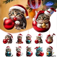 LLX-Christmas Tree Hanging Pendant Acrylic Cat Ornaments Home Decoration Christmas Gift Ideas