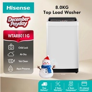 [FREE INSTALL] Hisense (8.0kg) Top Load Non-inverter Washing Machine / Washer  WTAR8011G - White