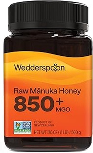 Wedderspoon Raw Manuka Honey, MGO 850+, 17.6 Oz, Premium New Zealand Honey, Unpasteurized and Tracea
