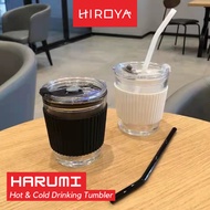 [HIROYA]HARUMI Drink Bottle Tumbler Aesthetic Office Transparent Water Starbucks Coffee Cup Aesthetic Coffee And Tea Drinking Bottle Tumbler Takeaway Cup Minimalist