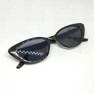 GM Kacamata Hitam Wanita Model cat eye retro Eropa + Amerika frame Kecil G044