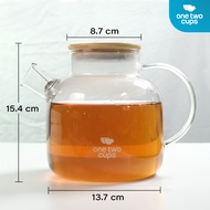 One Two Cups Heat Resistant Glass Teapot Borosilicate 1.45L - BR-384