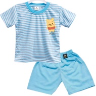 3S YEYA - CHILDREN'S FASHION STRIPE SHORT SET DTF T-SHIRT L0G0 P00H