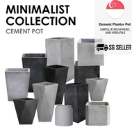 Cement Pot Planter Box Planter Grey Plant Pot Tall Pot Cement Outdoor Large Flower pot Plant for Hom
