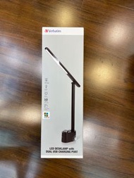 門市全新現貨‼️Verbatim 威寶 LED 檯燈連雙 USB 充電口 66844