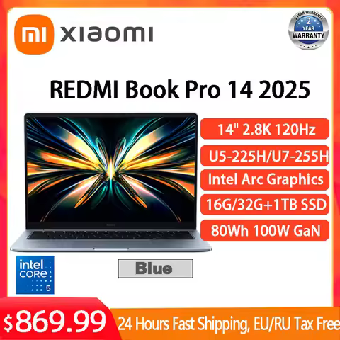 Xiaomi Laptop REDMI Book Pro 14 2025 Ultra5-225H/Ultra7-255H/16GB/32GB/1TB/2.8K/120Hz