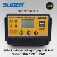 Bộ điều khiển sạc pin năng lượng mặt trời Suoer ST-S1230 30A 12V 24V - PMW