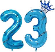 40 Inch Blue Foil Balloon Number 23,Crown 23th Birthday Party Decorative Balloons,Number Large Numbe